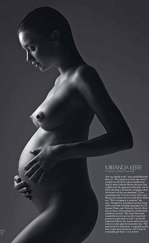 miranda kerr pregnant w magazine. Miranda Kerr Topless And