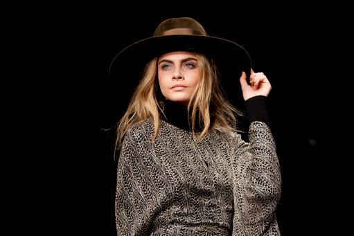 Cara Delevingne models for Issa at  London Fashion Week 2013