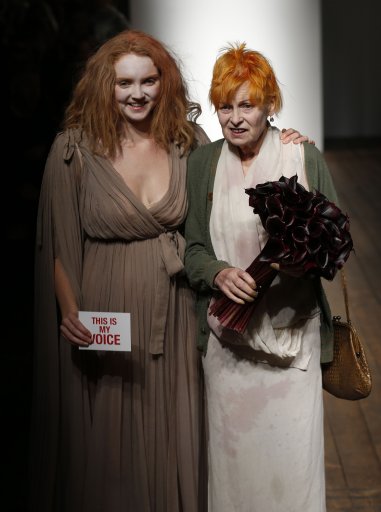 Lily Cole Performs A Dance and Models for Vivienne Westwood S/S 14 Catwalk – London Fashion Week