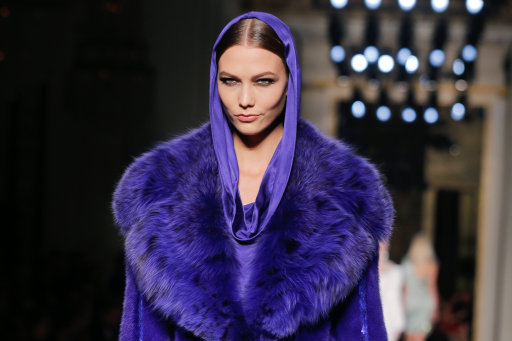 Karlie Kloss Models for Versace During Paris Fashion Week