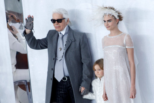 Cara Delevingne models at Chanel S/S 2014 Haute Couture Show- Paris Fashion Week