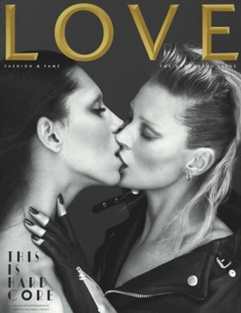 Kate Moss Kisses Transsexual Model For LOVE Magazine Cover