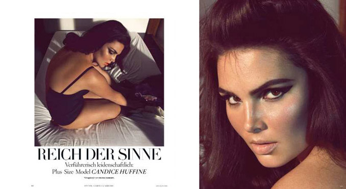 ‘The Rich Sense’ Candice Huffine by Camilla Akrans for Vogue Germany June 2012 (NSFW)