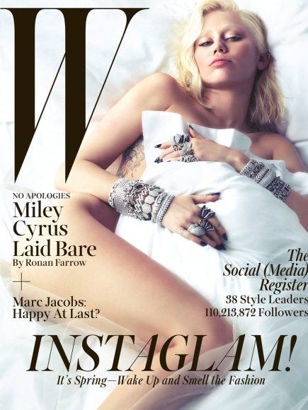 Miley Cyrus Covered Naked in W Magazine March 2014