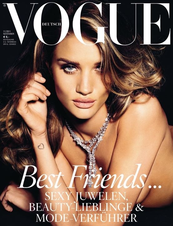 Rosie Huntington-Whiteley: Vogue Germany, November ’11 (Editor Notes Nudity)