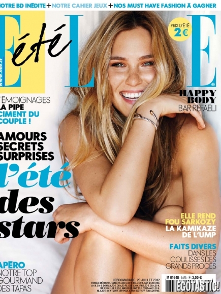 Bar Refaeli Covered Topless Shoot in Elle France July 2012 (Editor Notes Nudity)