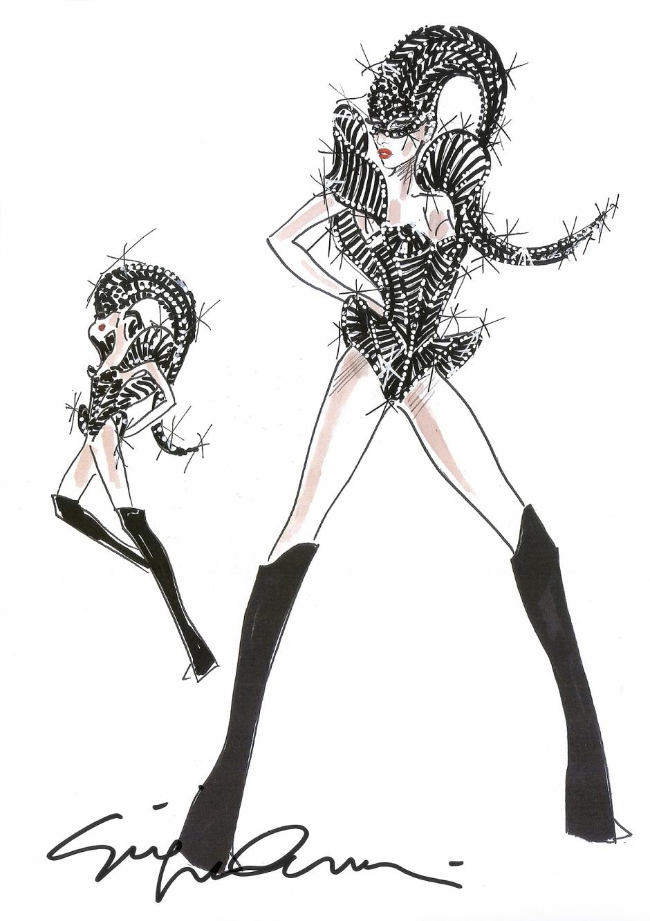Giorgio Armani costume design for Lady Gaga