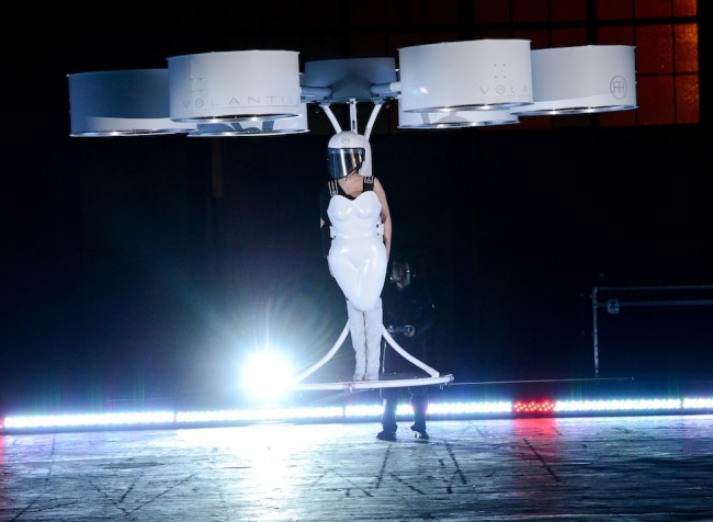 Lady Gaga Wears A Flying Dress