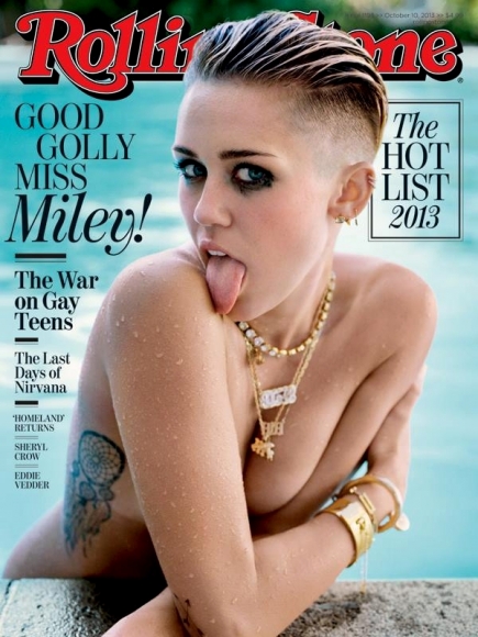 Miley Cyrus Covered Topless in Rolling Stone Magazine October 2013