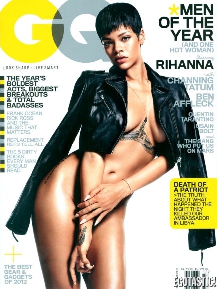 Rihanna Covered Naked for GQ Magazine Cover December 2012